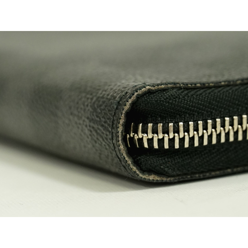 真正的路易威登 LOUIS VUITTON LV Zippy organizer Damier Graphite 圓形緊固件長錢包黑色灰色 N63077 Zippy Organizer Vuitton 錢包錢包使用-4