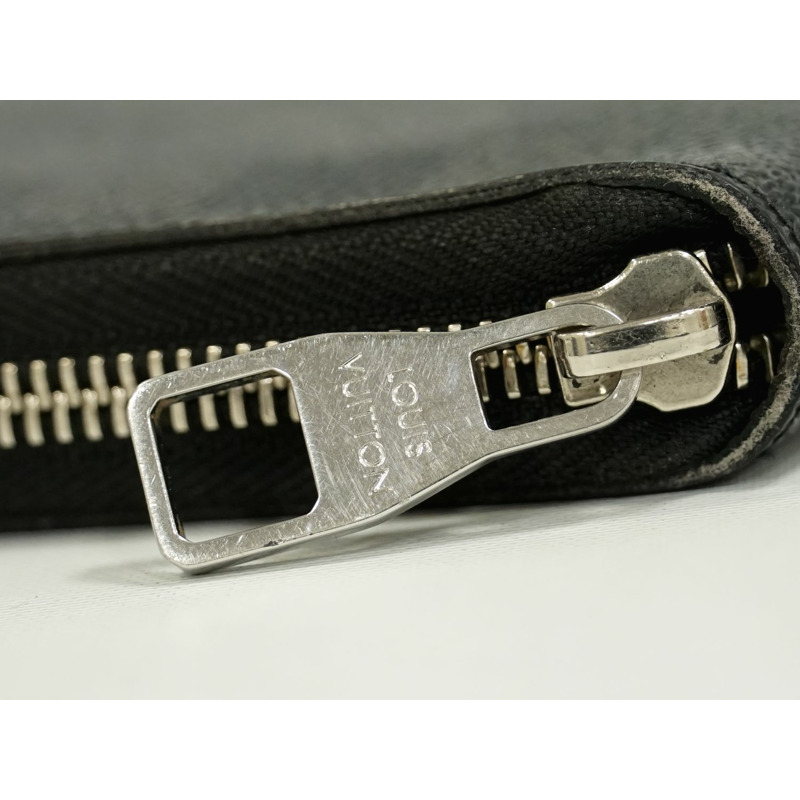 真正的路易威登 LOUIS VUITTON LV Zippy organizer Damier Graphite 圓形緊固件長錢包黑色灰色 N63077 Zippy Organizer Vuitton 錢包錢包使用-3