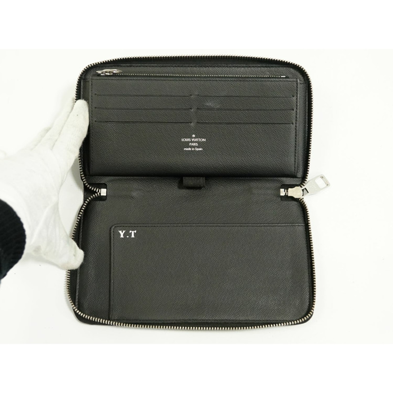 真正的路易威登 LOUIS VUITTON LV Zippy organizer Damier Graphite 圓形緊固件長錢包黑色灰色 N63077 Zippy Organizer Vuitton 錢包錢包使用-6