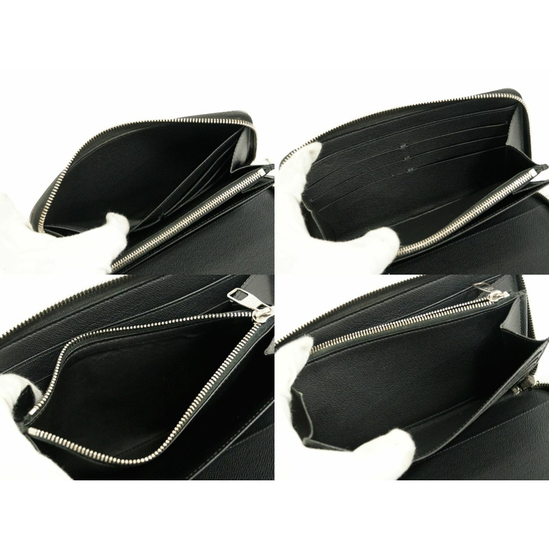 真正的路易威登 LOUIS VUITTON LV Zippy organizer Damier Graphite 圓形緊固件長錢包黑色灰色 N63077 Zippy Organizer Vuitton 錢包錢包使用-7