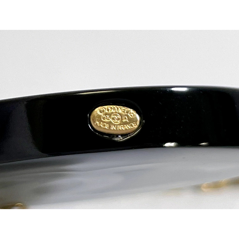 正品香奈兒 CHANEL 03A 此處標記魅力包魅力鑰匙扣塑料鍍金黑色白色配件首飾二手-8