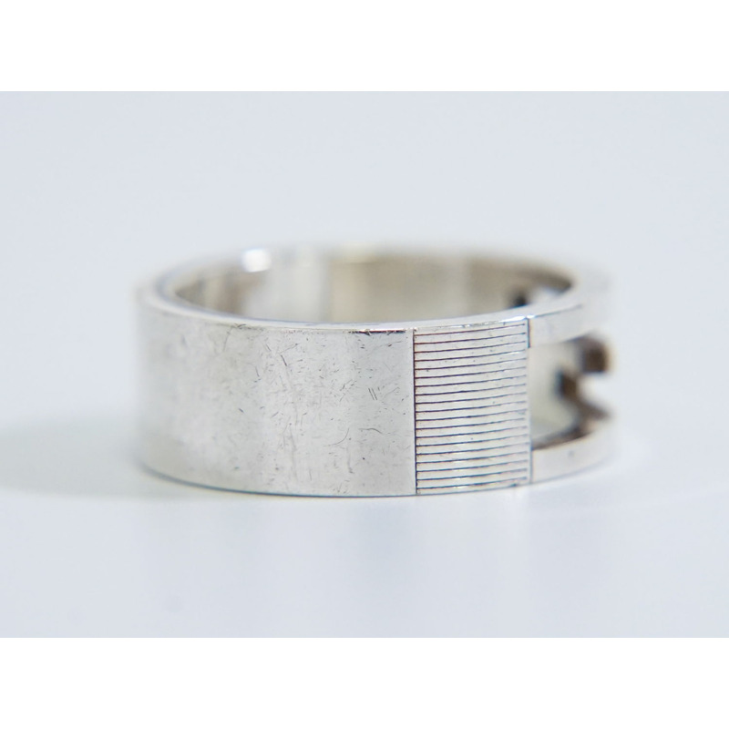  正品 Gucci GUCCI G 戒指開口 G Brantette Ag925 戒指戒指 19 17.5 銀銀飾品二手-3