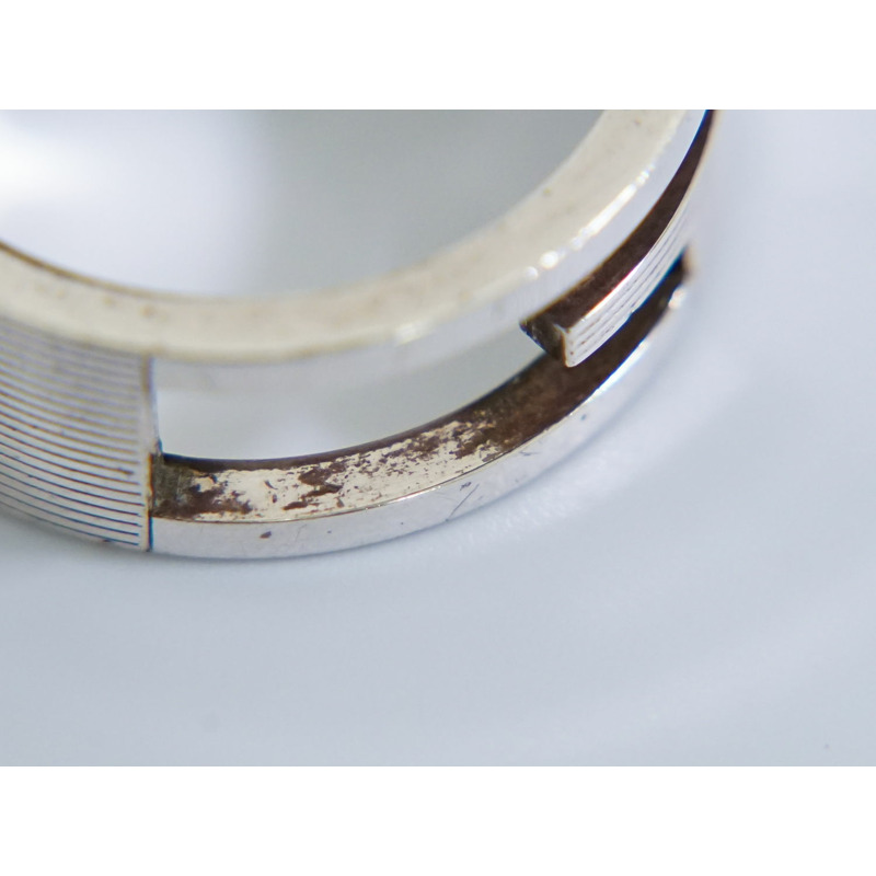  正品 Gucci GUCCI G 戒指開口 G Brantette Ag925 戒指戒指 19 17.5 銀銀飾品二手-4