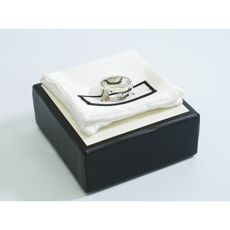  正品 Gucci GUCCI G 戒指開口 G Brantette Ag925 戒指戒指 19 17.5 銀銀飾品二手-8