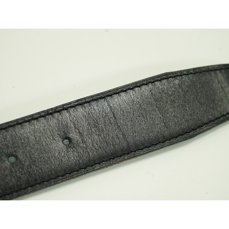 正品愛馬仕 HERMES H 腰帶 Constance 雙面腰帶 □F 雕刻 2002 皮革黑色藍色牛仔褲淺藍色銀色硬件女士服裝配件二手-4