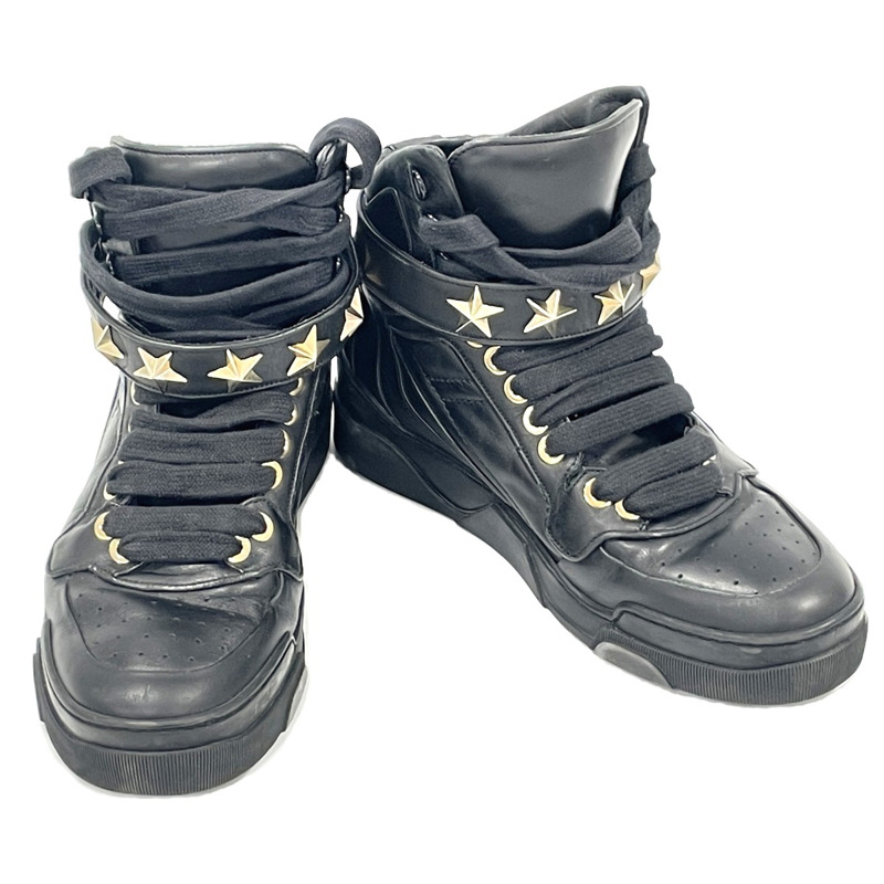 正品紀梵希GIVENCHY星釘高消運動鞋40黑色男鞋鞋子二手-0