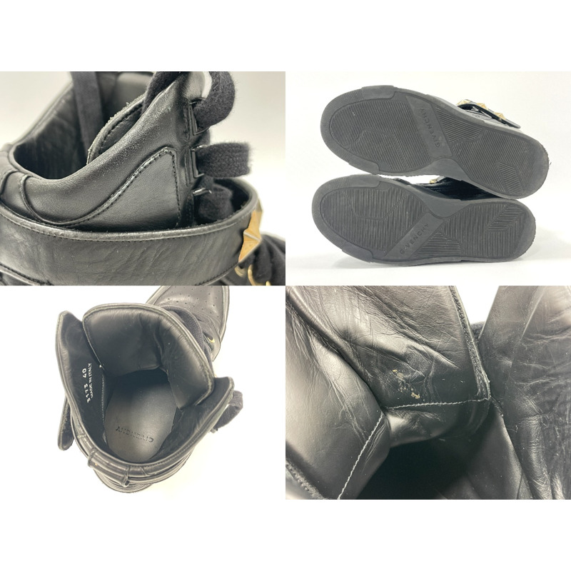 正品紀梵希GIVENCHY星釘高消運動鞋40黑色男鞋鞋子二手-7