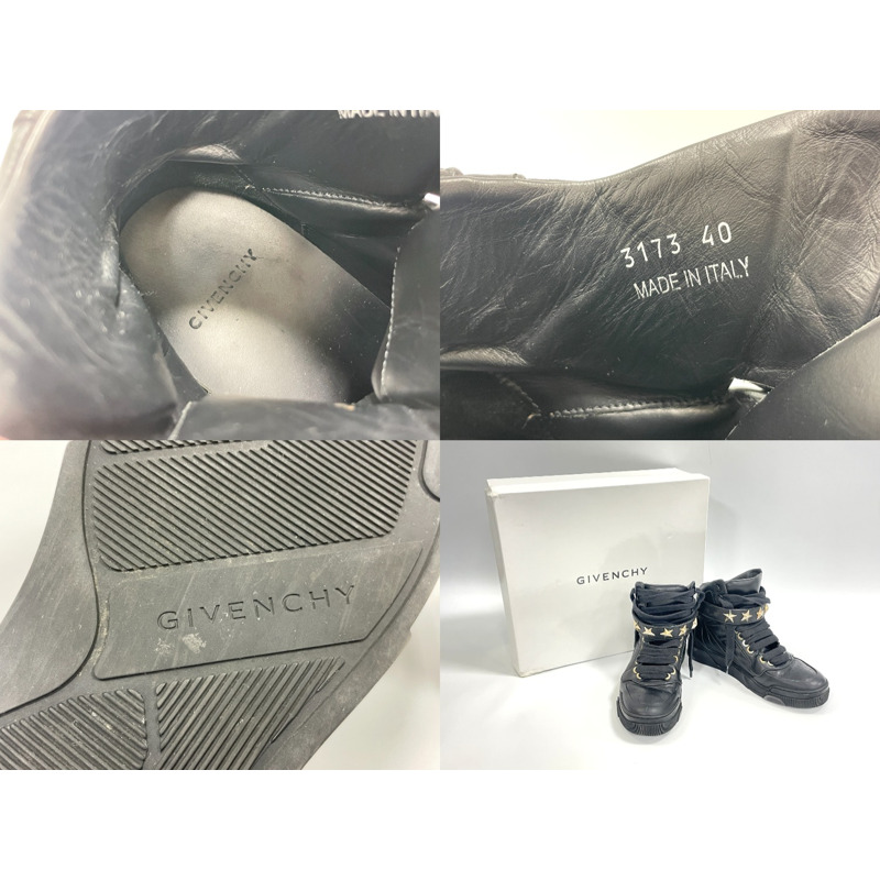 正品紀梵希GIVENCHY星釘高消運動鞋40黑色男鞋鞋子二手-8