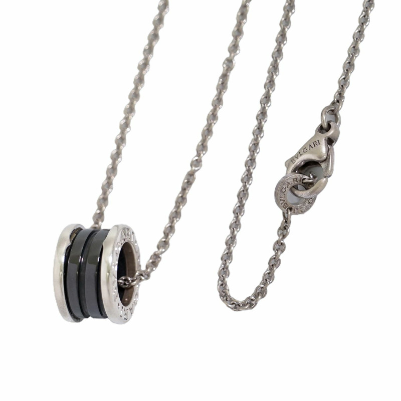 正品 Bvlgari BVLGARI B 零一 B-ZERO1 925 陶瓷項鍊吊墜銀銀黑色配飾珠寶二手-0
