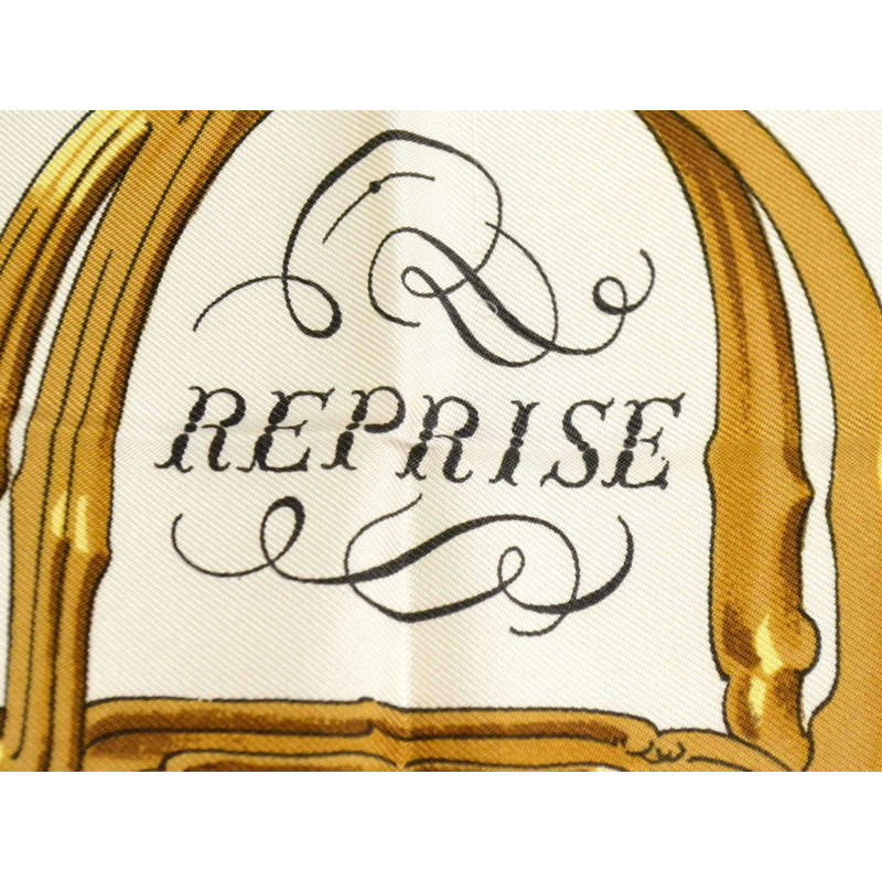 正品愛馬仕 HERMES 圍巾 Carre Carre 90 REPRISE 騎行風景圍巾披肩頭巾絲綢白色紅色服裝配件使用-3