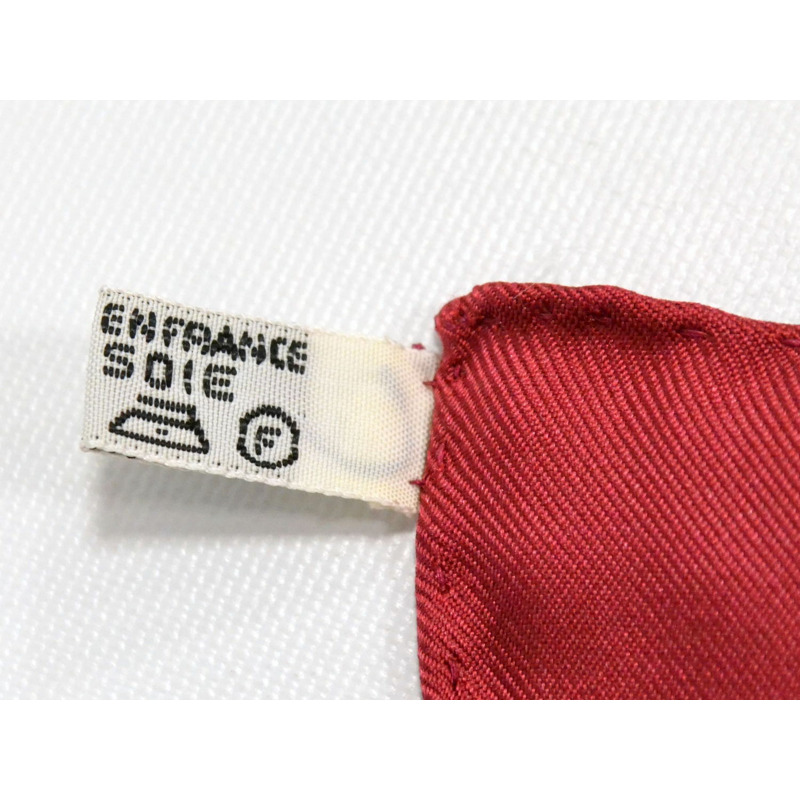 正品愛馬仕 HERMES 圍巾 Carre Carre 90 REPRISE 騎行風景圍巾披肩頭巾絲綢白色紅色服裝配件使用-8