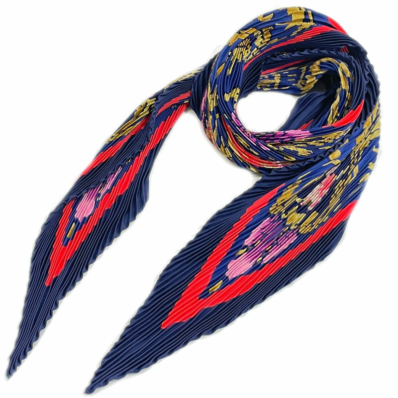 正品愛馬仕 HERMES 百褶 Carre Cheval Turc 土耳其馬百褶圍巾真絲海軍服配飾二手-0