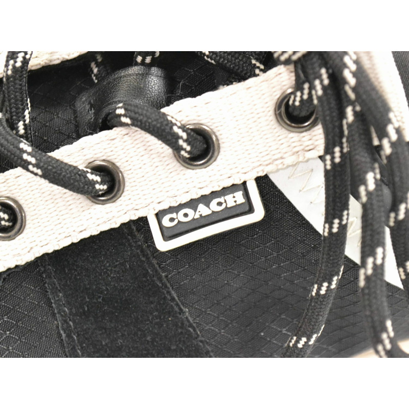 真正的教練教練城市鞋底賽跑者運動鞋 42 麂皮皮革尼龍黑色 G4941 男士鞋鞋二手-2