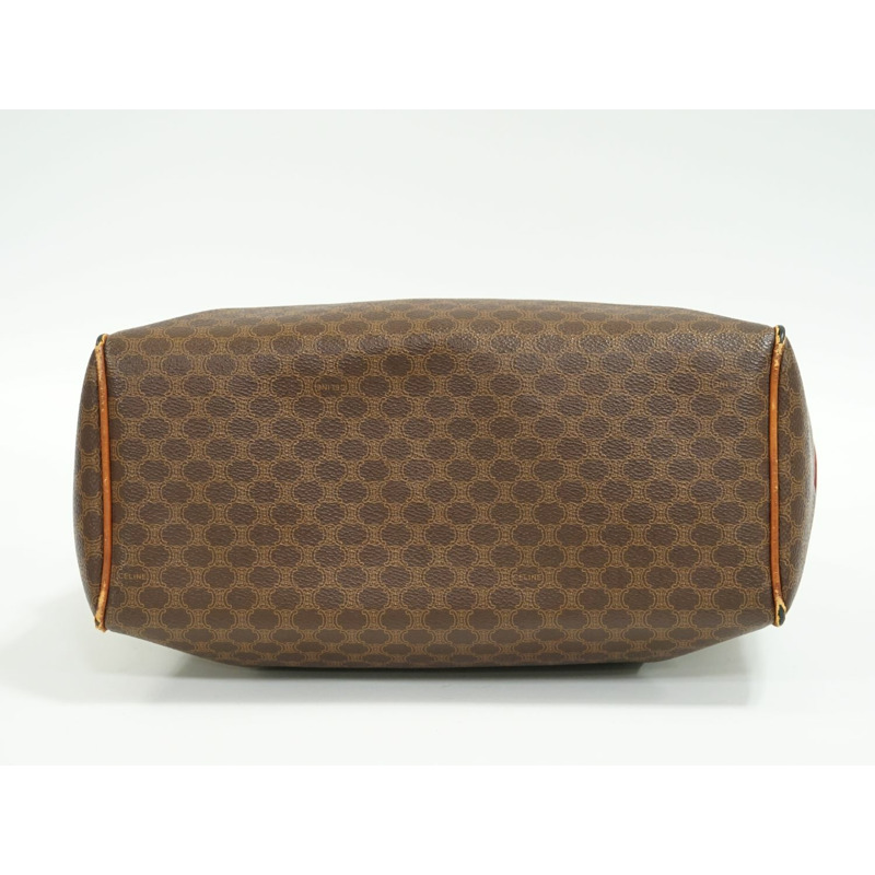 正品賽琳 CELINE 碎石手提包迷你波士頓包二手 PVC 棕色碎石包-2