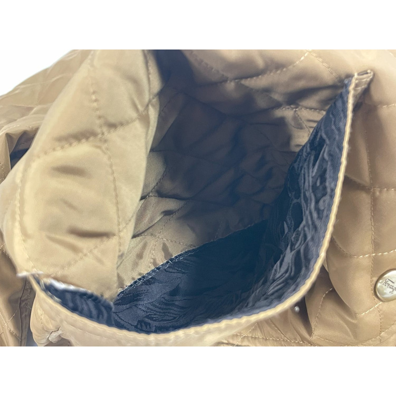 正品 Salvatore Ferragamo Salvatore Ferragamo 絎縫夾克束腰外衣外套棕色女士服裝二手-5