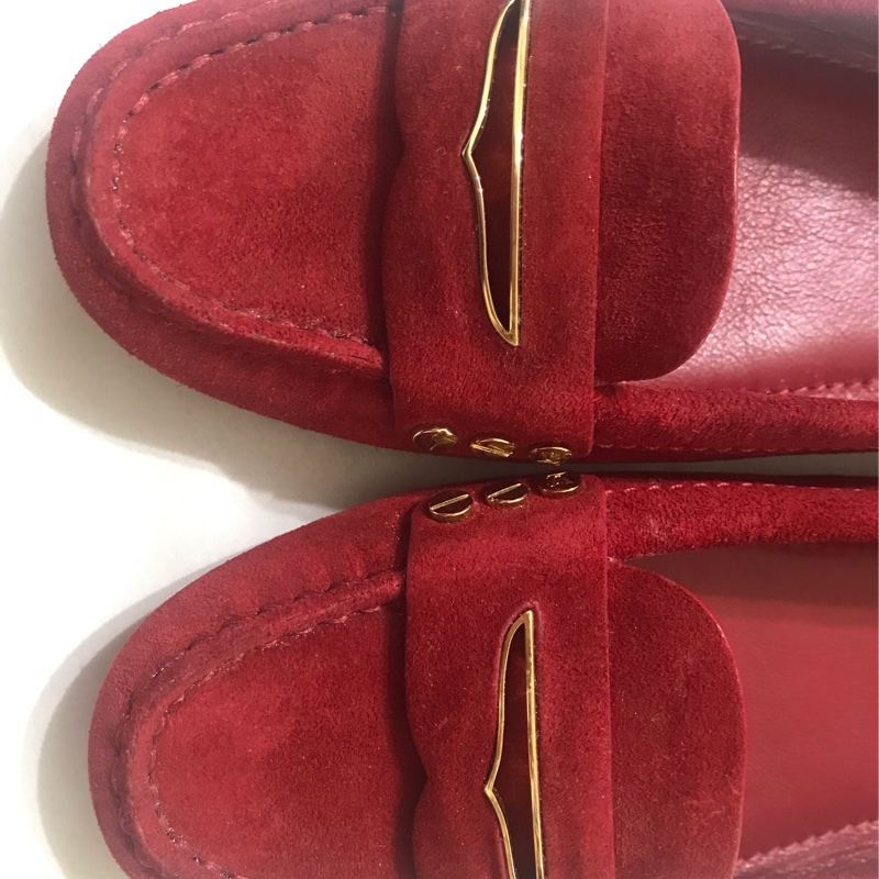 全新 LV 紅色麂皮 開車鞋 豆豆鞋 尺碼35.5-2