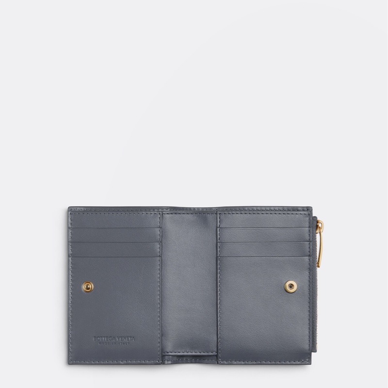 【BOTTEGA VENETA】Tiny Tri-Fold Mini Bi-Fold Wallet Thunder Bottega Veneta Small Bi-Fold Zip Wallet Thunder | eBay