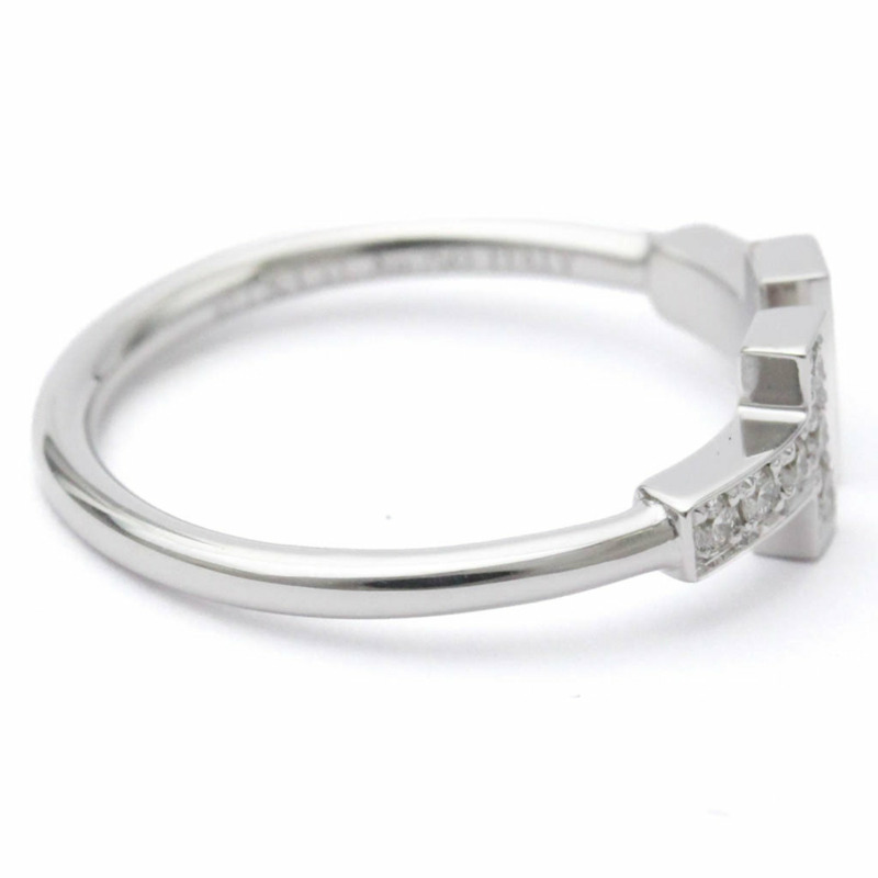 【日本直送】Tiffany T 線戒指白金 (18K) 時尚鑽石戒指銀-4