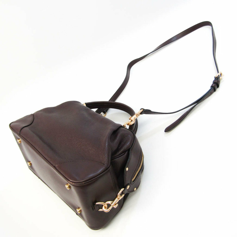 【日本直送】Coach Lane 69621 女士皮革手提包，單肩包深棕色-1