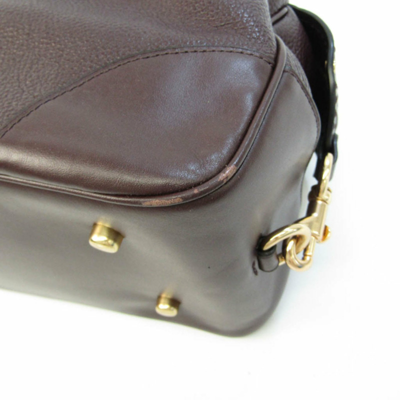 【日本直送】Coach Lane 69621 女士皮革手提包，單肩包深棕色-3