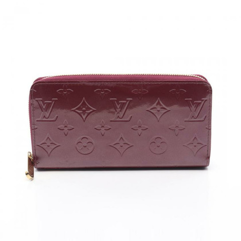 【日本直送】中古LOUIS VUITTON[B]老花漆皮 紫羅蘭色 圓角拉鍊長款真皮錢包 紫色