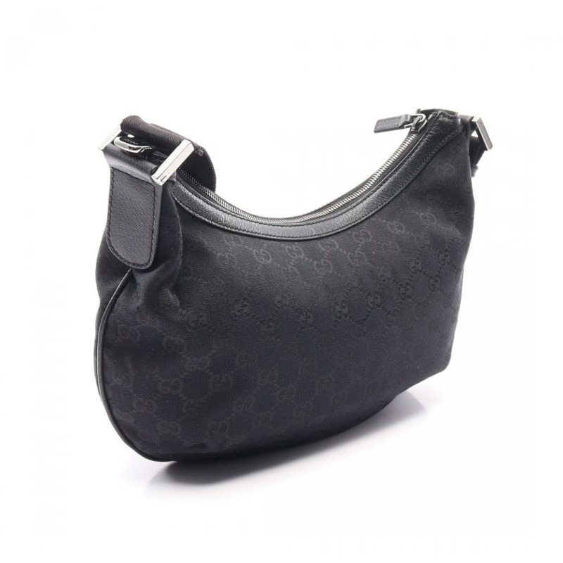 【日本直送】中古GUCCI[AB]GG帆布 肩包 真皮 黑色-1
