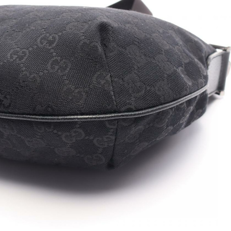 【日本直送】中古GUCCI[AB]GG帆布 肩包 真皮 黑色-4