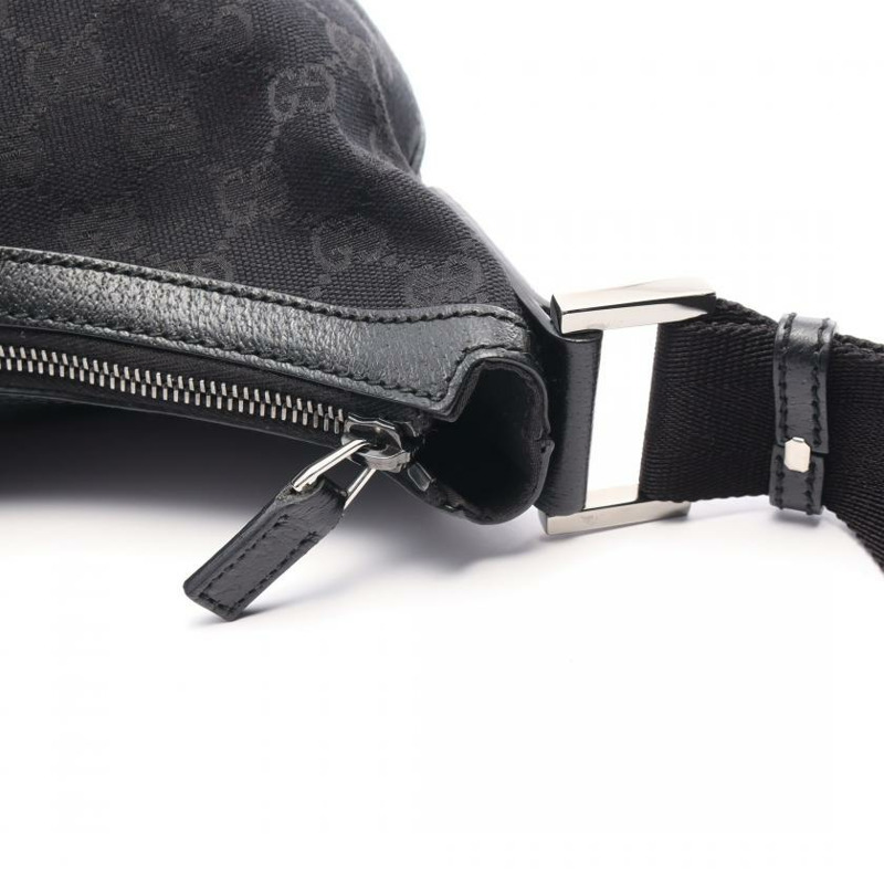 【日本直送】中古GUCCI[AB]GG帆布 肩包 真皮 黑色-6