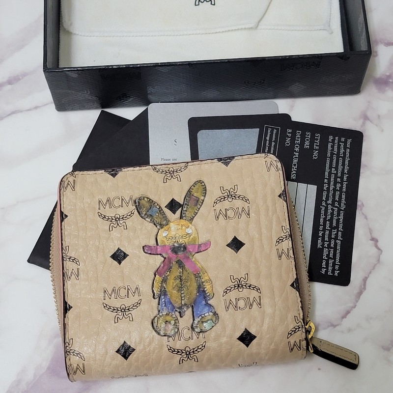 MCM 短夾 錢包 雙面兔子錢包-0