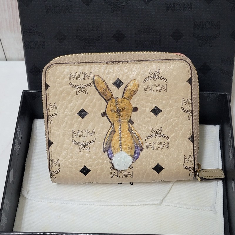 MCM 短夾 錢包 雙面兔子錢包-1