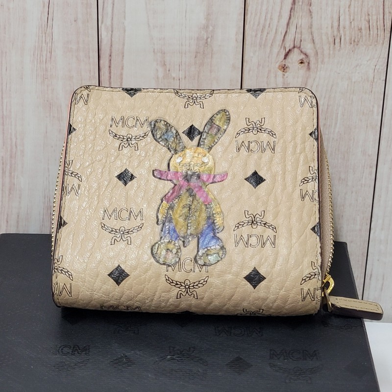 MCM 短夾 錢包 雙面兔子錢包-2