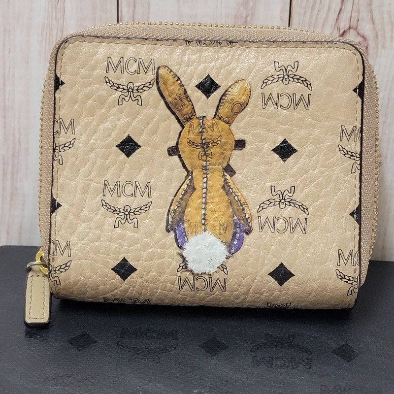 MCM 短夾 錢包 雙面兔子錢包-3