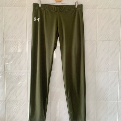 UA UNDER ARMOUR刷毛運動長褲(軍綠)