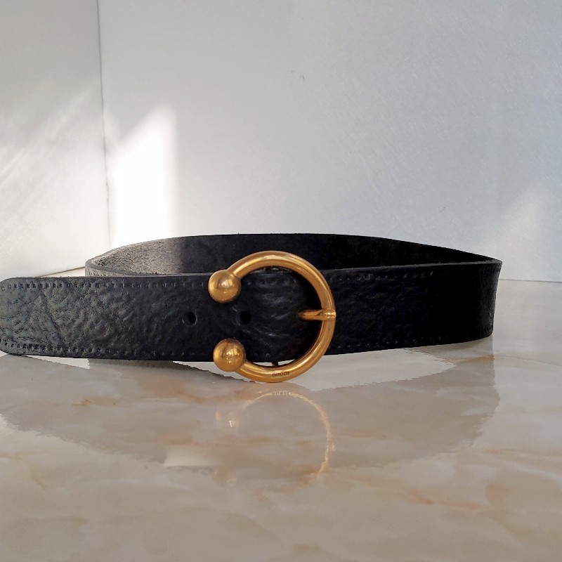 正品ANNA SUI黑色真皮蝴蝶釦醫生包+正品gucci 黑色真皮Solid Leather皮帶-11