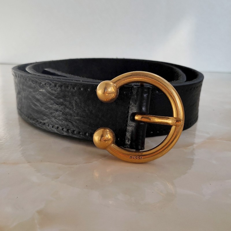 正品ANNA SUI黑色真皮蝴蝶釦醫生包+正品gucci 黑色真皮Solid Leather皮帶-12