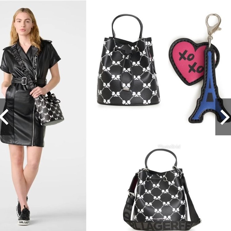 (專櫃款)KARL LAGERFELD 卡爾黑色水桶包-6