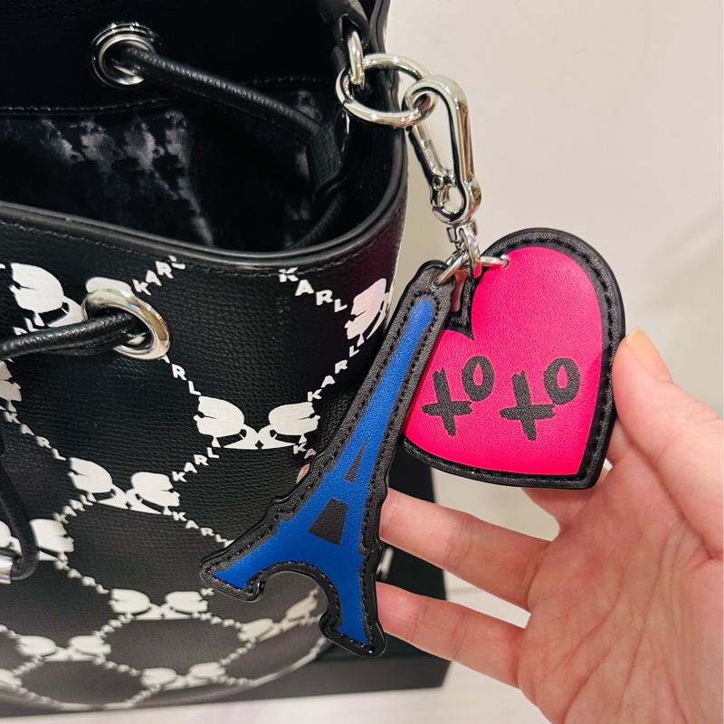 (專櫃款)KARL LAGERFELD 卡爾黑色水桶包-2