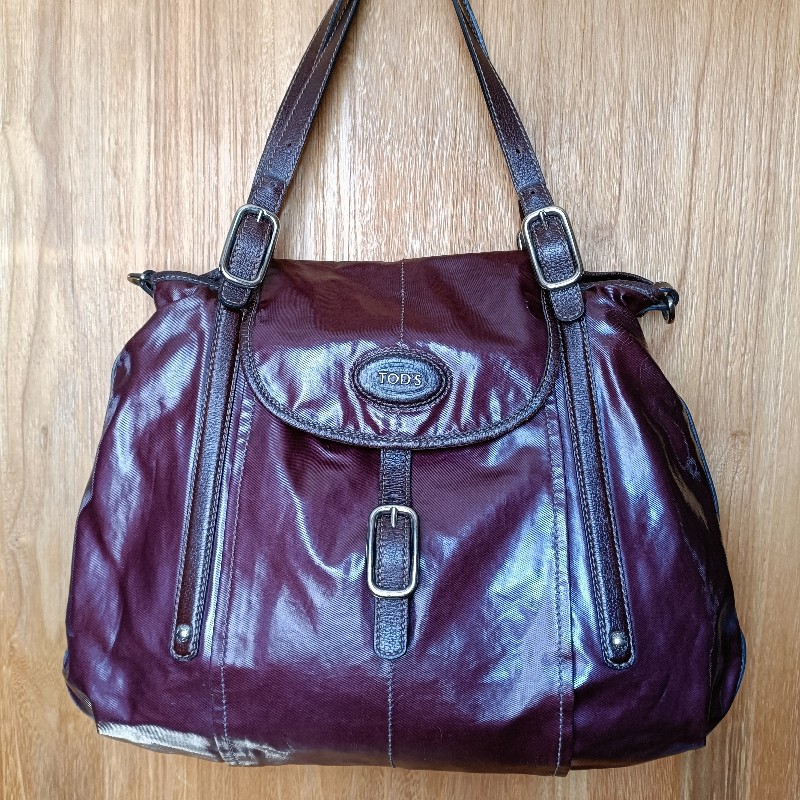 TOD'S  午夜紫手提包-0