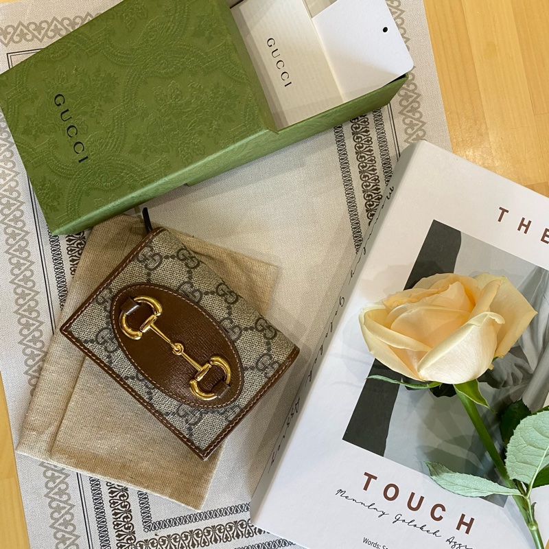 ［幾乎全新！］Gucci Horsebit 1955 leather wallet-0