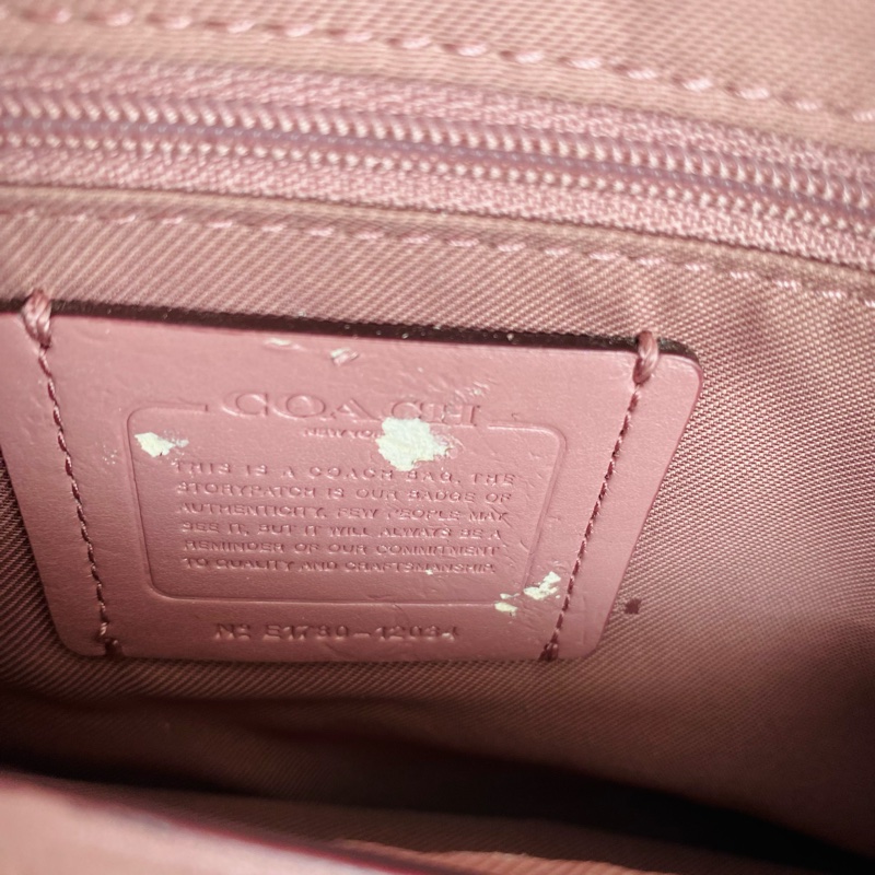 COACH蔻馳正品女士手提包單肩包托特包牛皮荔枝紋花紋玫瑰粉色12034 /附防塵袋-9