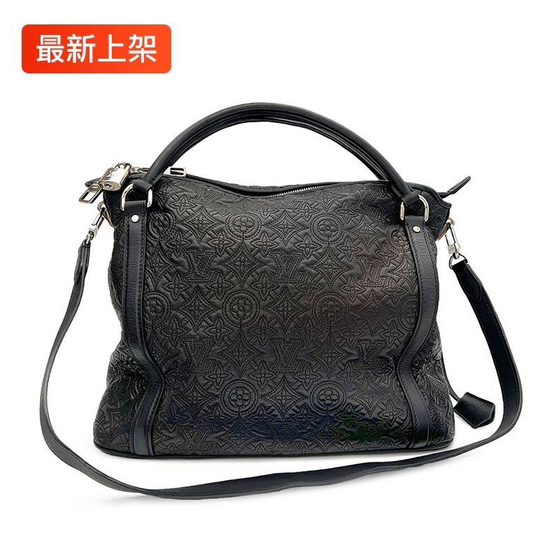【LV】小羊皮黑色刺繡肩背包-0