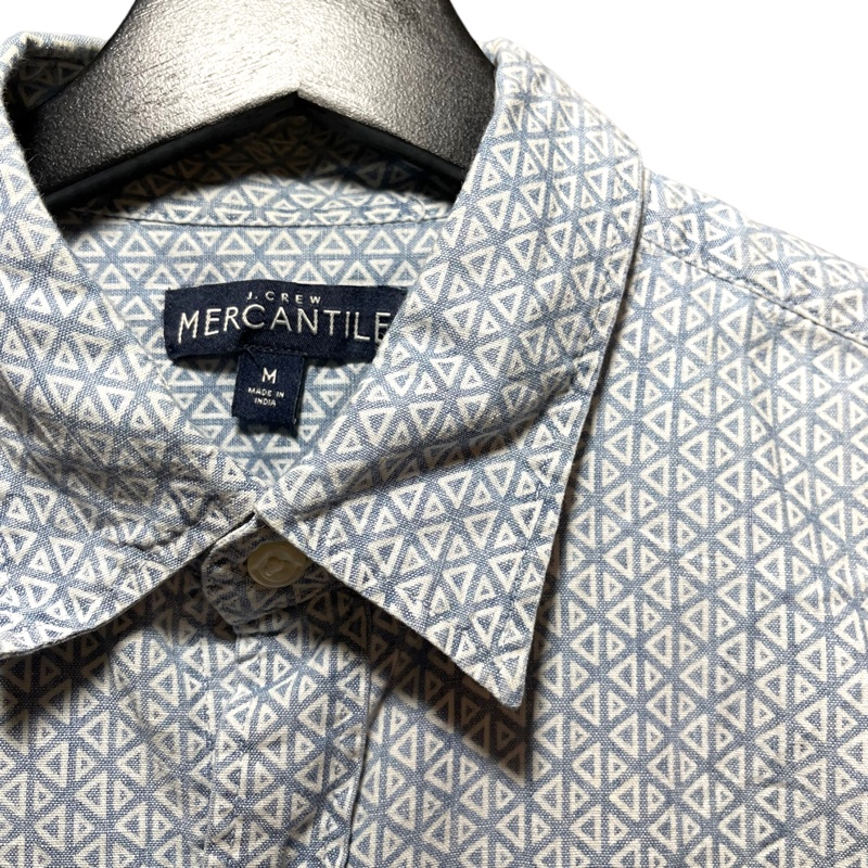 顛復古⚡️美國J.CREW三角幾何拼貼圖型短袖襯衫❤️男女皆可F0307011-3