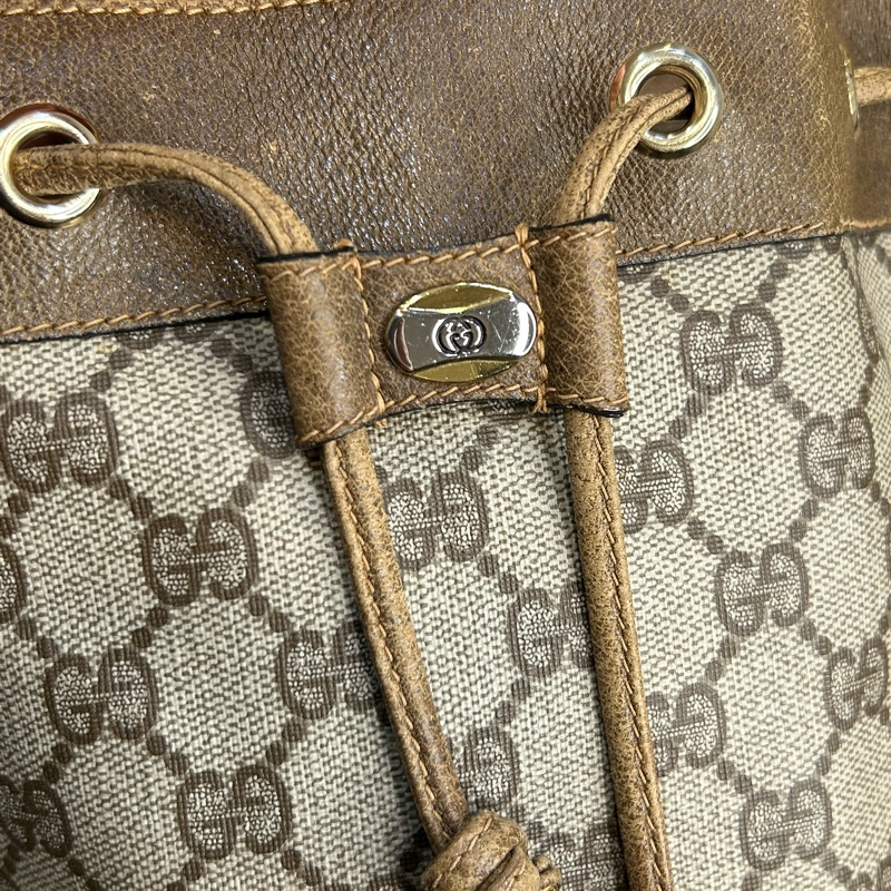 GUCCI vintage GG老花古董束口水桶包/ 斜背包💗復古百搭-1