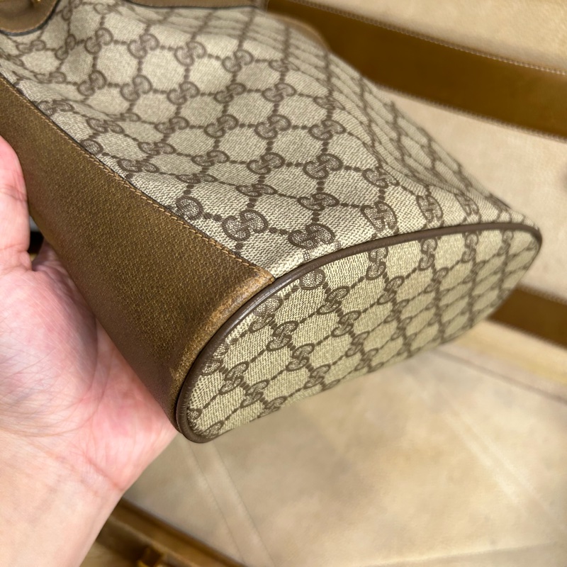 GUCCI vintage GG老花古董束口水桶包/ 斜背包💗復古百搭-2