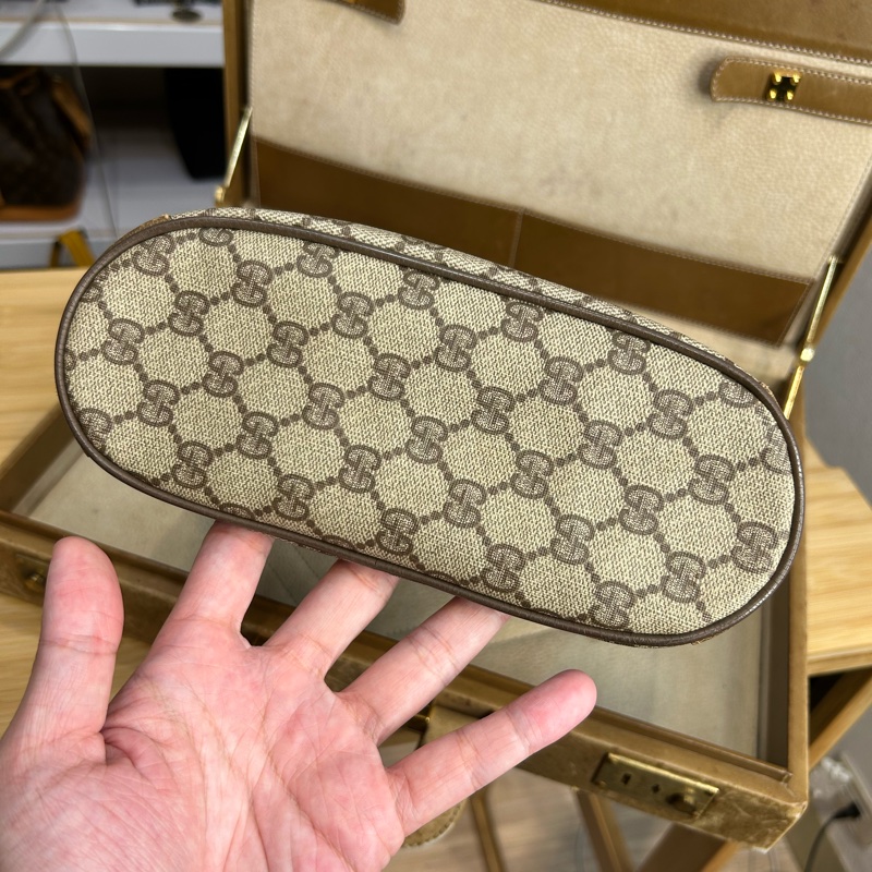 GUCCI vintage GG老花古董束口水桶包/ 斜背包💗復古百搭-4