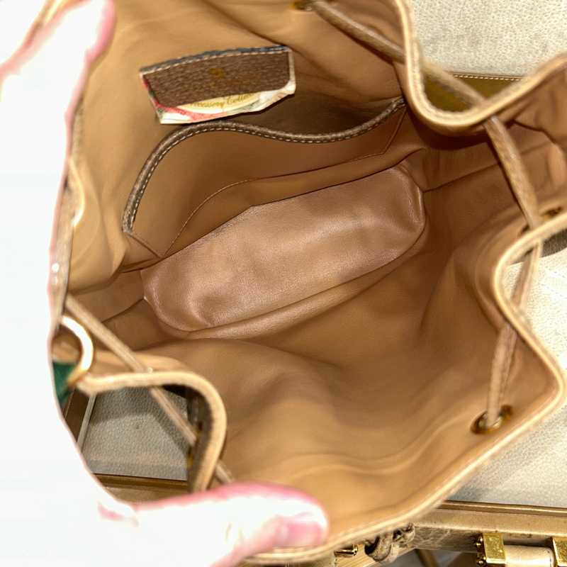 GUCCI vintage GG老花古董束口水桶包/ 斜背包💗復古百搭-17