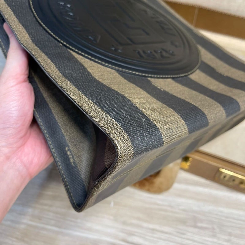 Fendi vintage經典條紋大Logo徽章琴譜包🗝️個性路線-2