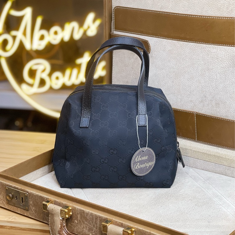 GUCCI gg supreme黑色老花帆布元寶手提包✨包況優超甜價-0