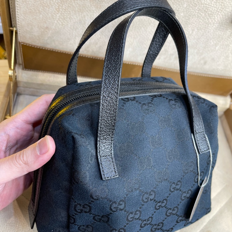 GUCCI gg supreme黑色老花帆布元寶手提包✨包況優超甜價-1