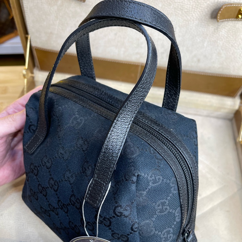 GUCCI gg supreme黑色老花帆布元寶手提包✨包況優超甜價-2